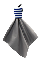 SPUDZ Classic microfiber lens cleaner with clip-on pouch in Nautical Stripes 2
