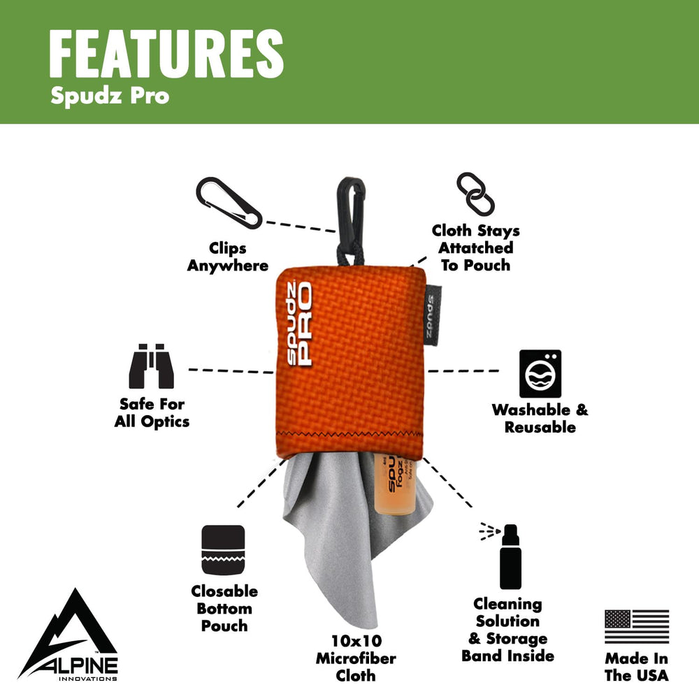 0.5 ml anti fog spray bottle included in Spudz Pro kit