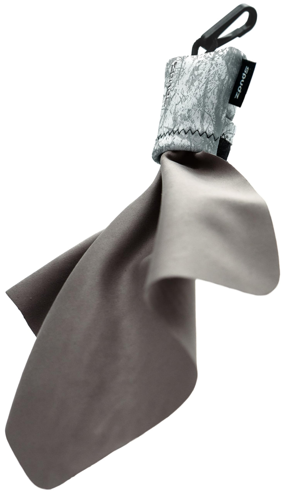 SPUDZ Ultra microfiber cloth 6x6 inches attached to a closable neoprene pouch