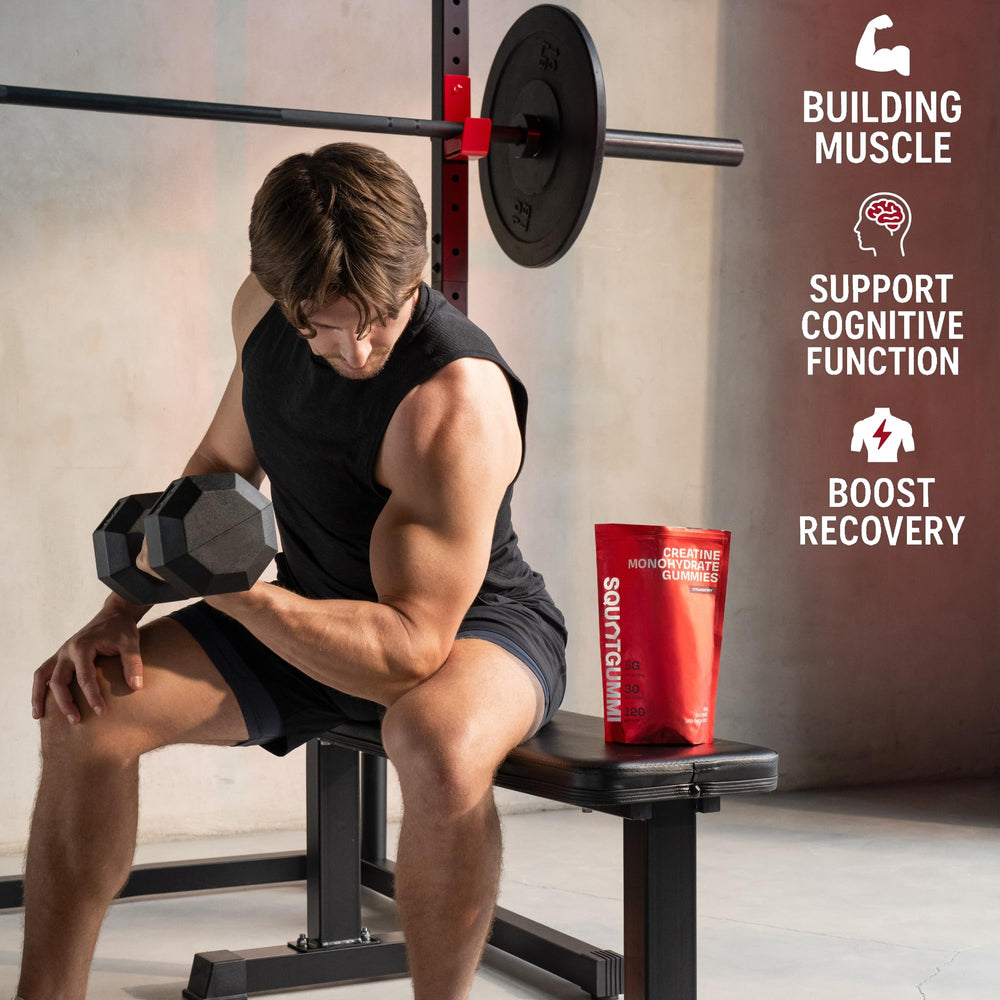 Gummies used in a gym setting to support strength and recovery
