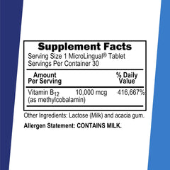 Dissolving B-12 tablet showing fast absorption