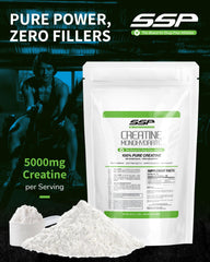 Creatine powder being scooped for mixing