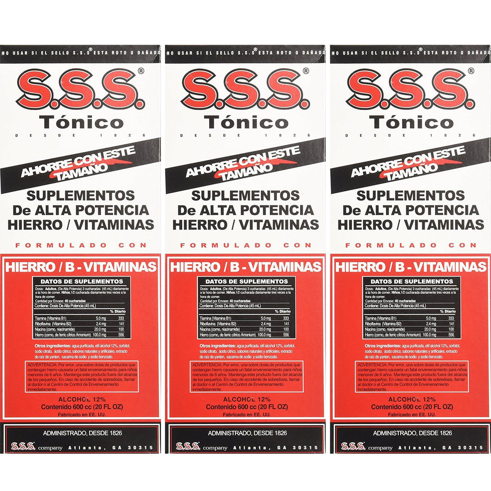SSS Company S.S.S. Tonic Liquid Large 20 oz bottle with label