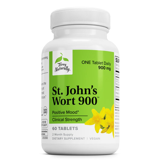 Bottle of Terry Naturally St John's Wort 900-60 tablets