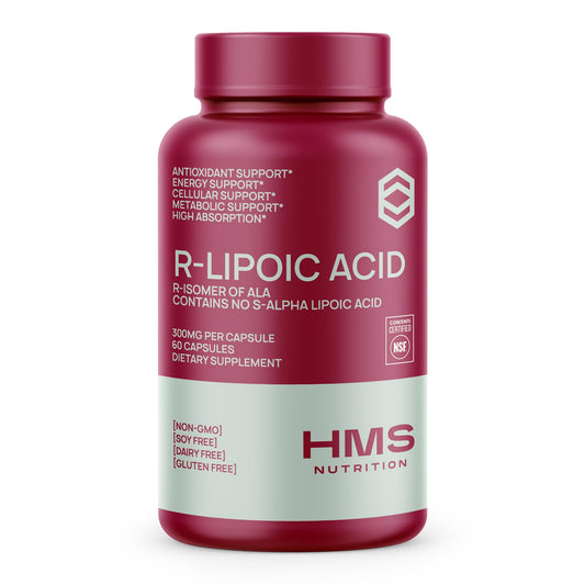Stabilized R-Lipoic Acid 300mg bottle on white background
