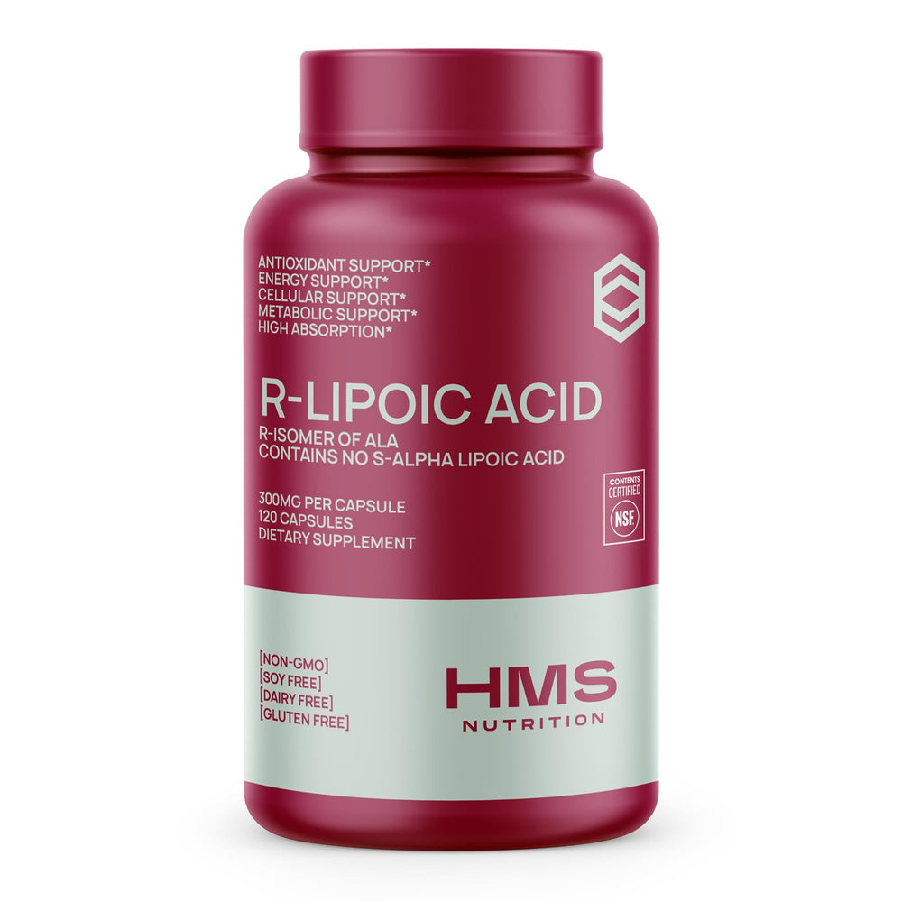 Hero image showing Stabilized R-Lipoic Acid 300mg bottle