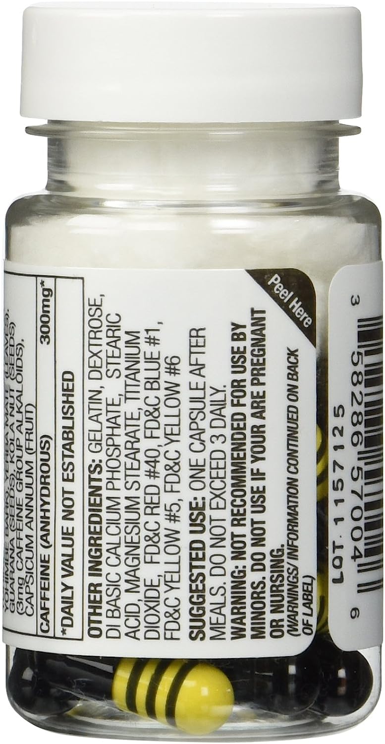 Close-up of STACKER 2 Yellow Hornet bottle cap and label