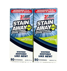 StainAway Plus Denture Cleanser 8.1oz 2-pack – front view