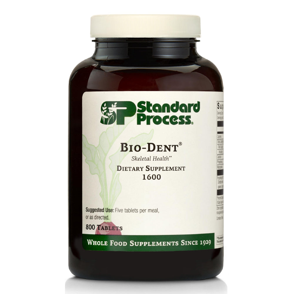 Standard Process Bio-Dent bottle and label highlighting skeletal health support.