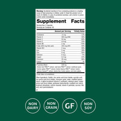 Close-up of zinc, iron and folate ingredients