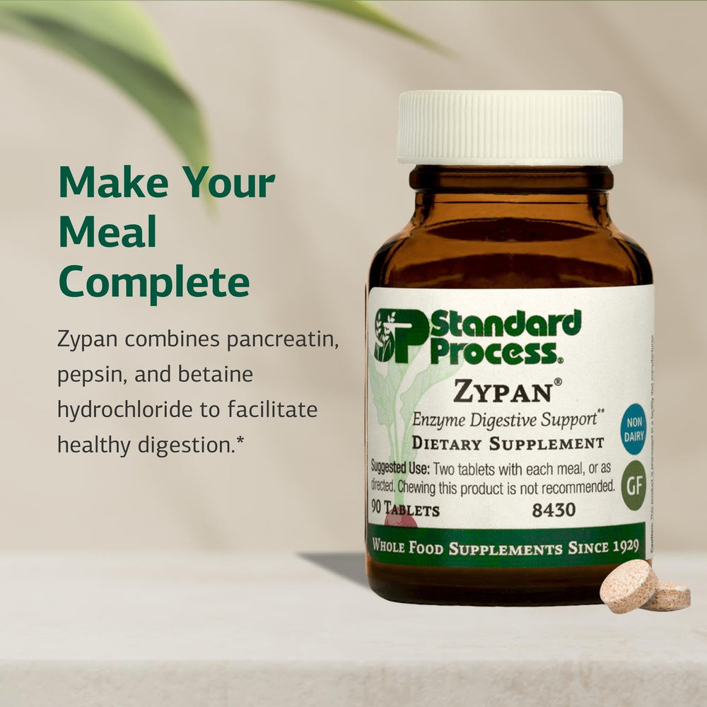 Standard Process Zypan label emphasizes gluten-free non-dairy non-soy ingredients