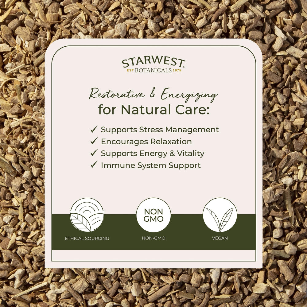 Close up of dried ashwagandha root texture