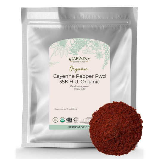 Starwest Botanicals Organic Cayenne Pepper Powder 35k HU in 1 lb bag