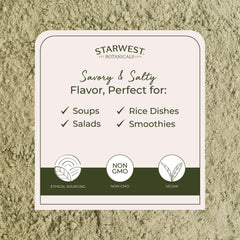 Kelp powder added to a pot of soup as a cooking ingredient