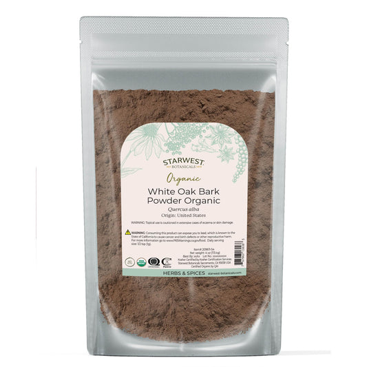 Starwest Botanicals White Oak Bark Powder Organic 4 oz pouch