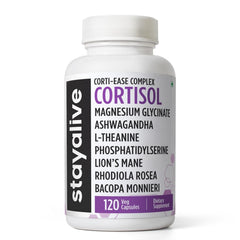 Stay Alive Cortisol Manager bottle with 120 vegan capsules