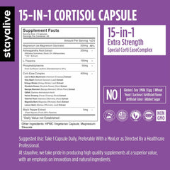 Vegan, clean-label cortisol support capsules with comprehensive blend