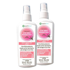 Stay Away EarthKind mosquitoes insect repellent bottle demonstrates long-lasting plant-based protection against bites.