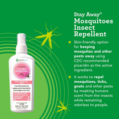 Stay Away unscented-mosquito-spray-4oz shown in use for personal protection.