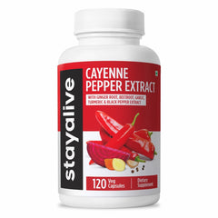 Vegan, non-GMO, gluten-free label on the cayenne capsule packaging.