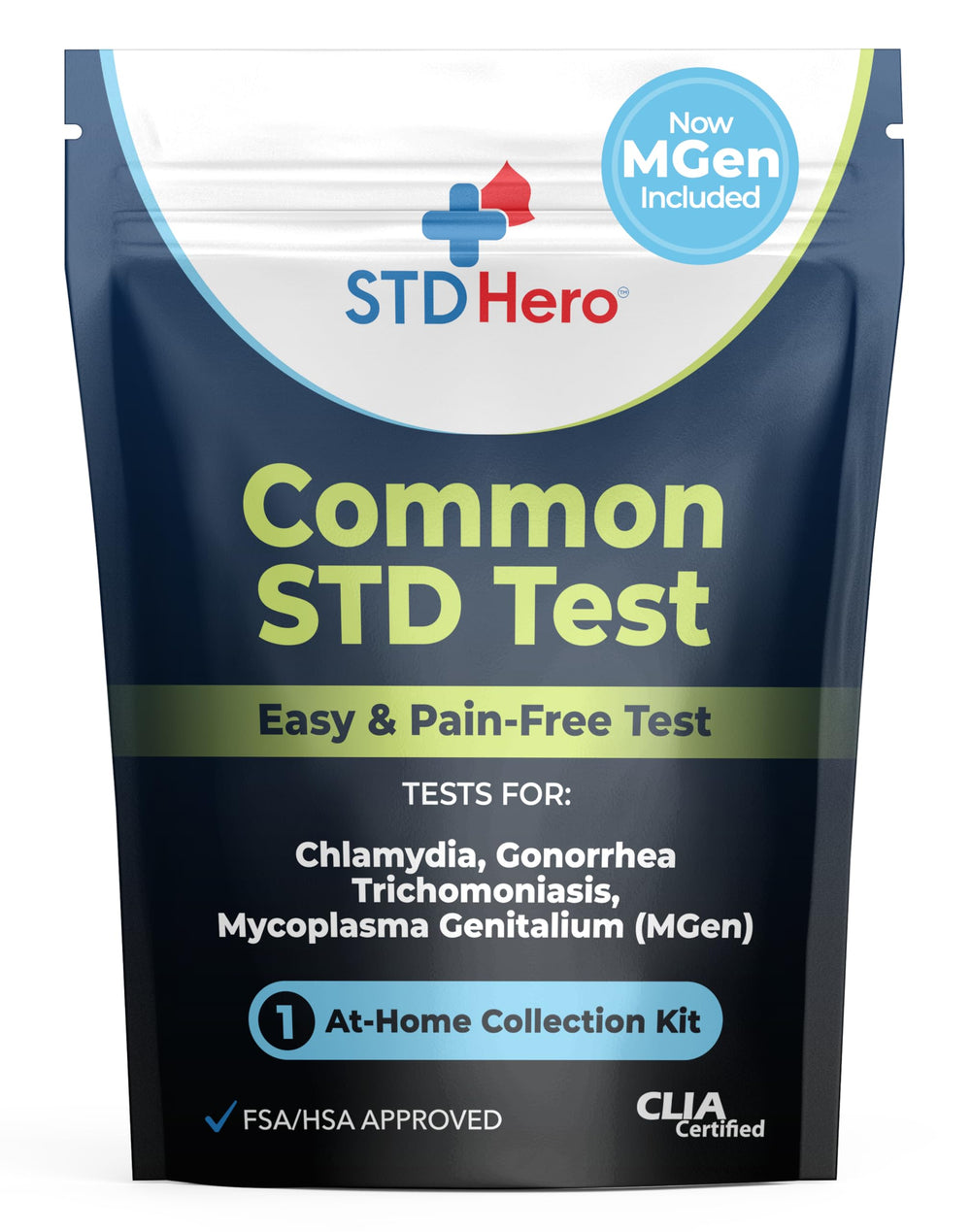 STD Hero at-home test kit for women and men — front view
