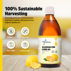 Wild-caught Alaskan cod liver oil bottle from Stellar