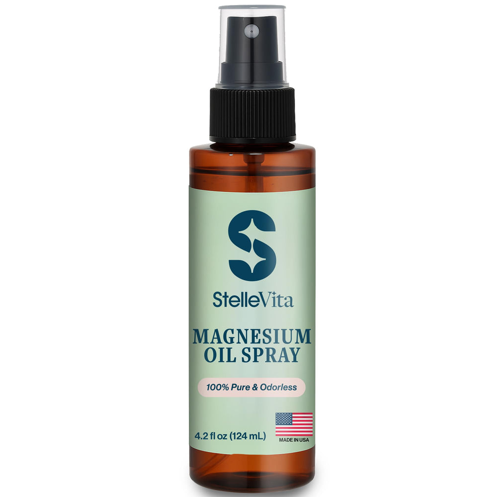 StelleVita Pure Magnesium Oil Spray bottle for convenient topical use.