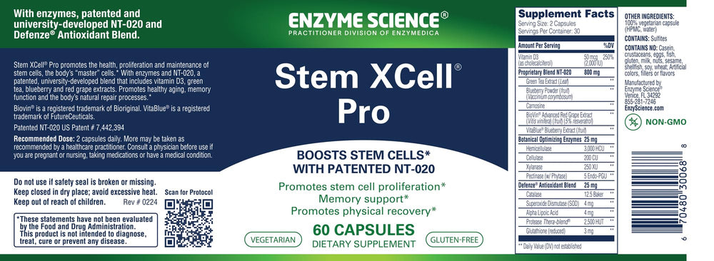 Stem XCell Pro packaging showing 60 capsules