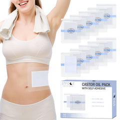 STFOCE 10pcs Castor Oil Pack Wrap - packaging and product overview