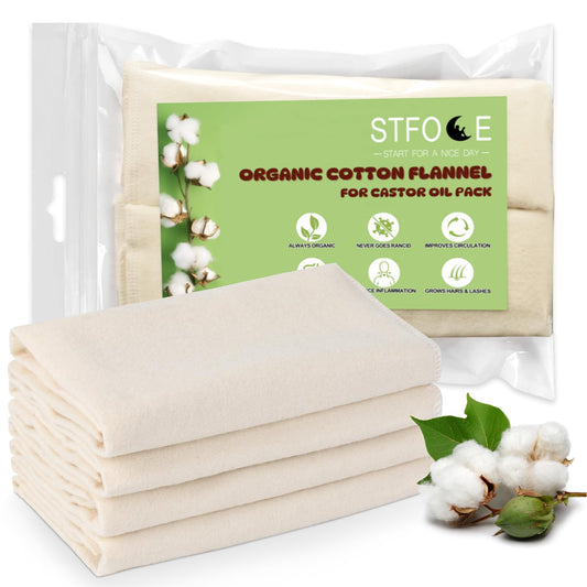 STFOCE organic cotton flannel 4-piece set for castor oil packs