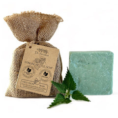 Stinging nettle soap bar - handmade close-up