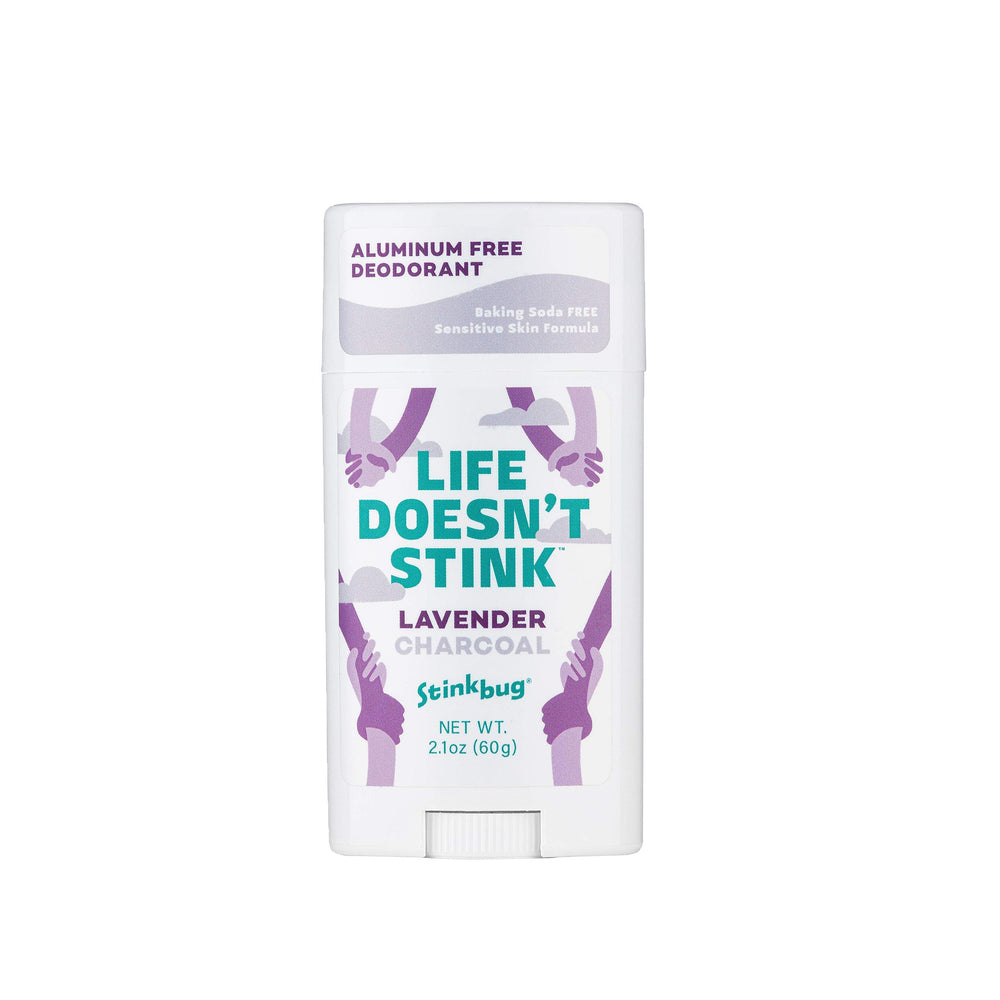 Stinkbug natural deodorant stick with lavender scent for daily freshness.