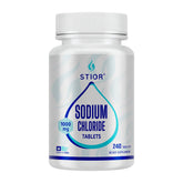 Front view of STIOR Sodium Chloride Tablets bottle with 240-count