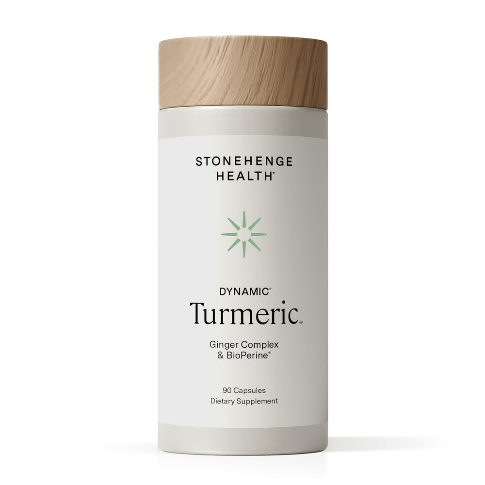 Stonehenge Health Dynamic Turmeric bottle front with ginger for daily wellness.
