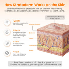 Strataderm General Surgery Trauma Burns context demonstrates scar therapy benefits.