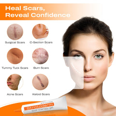 Strataderm Scar Gel 20g tube shown for convenient long-term scar care