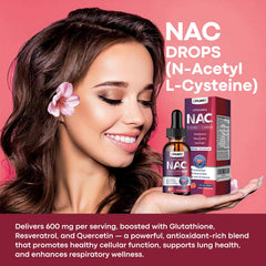 Strawberry-flavored NAC liquid drops for immune support