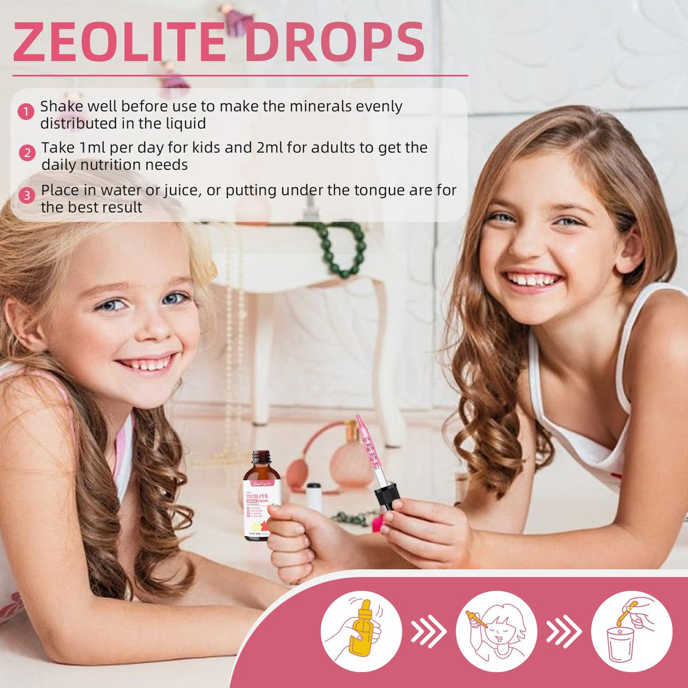 Strawberry flavored zeolite detox liquid