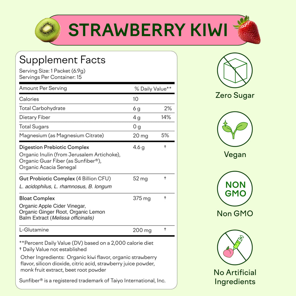 Strawberry Kiwi flavor digestive health powder