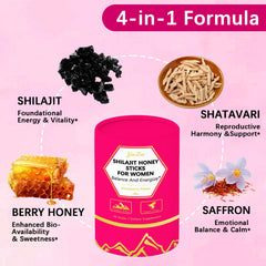 Individual Strawberry Shilajit Honey Stick in blister pack