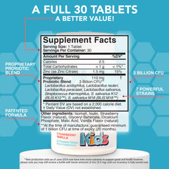 Strawberry vanilla flavored kids probiotic chewables