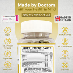 Close-up of 28-ingredient blend including turmeric and ginger