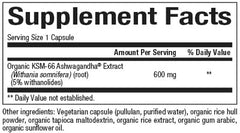 Close-up of product label showing 600 mg KSM-66 per serving
