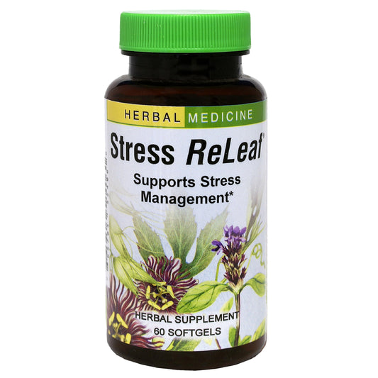 Herbs Etc. Stress ReLeaf bottle front label