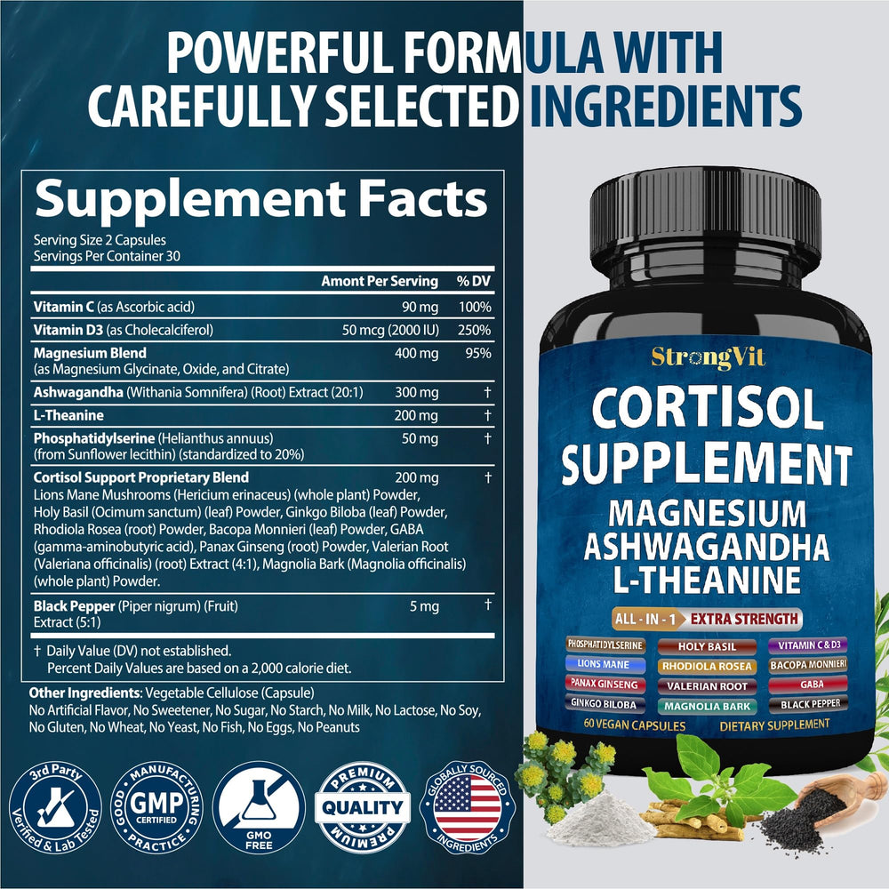 Adrenal health and cortisol balance illustration