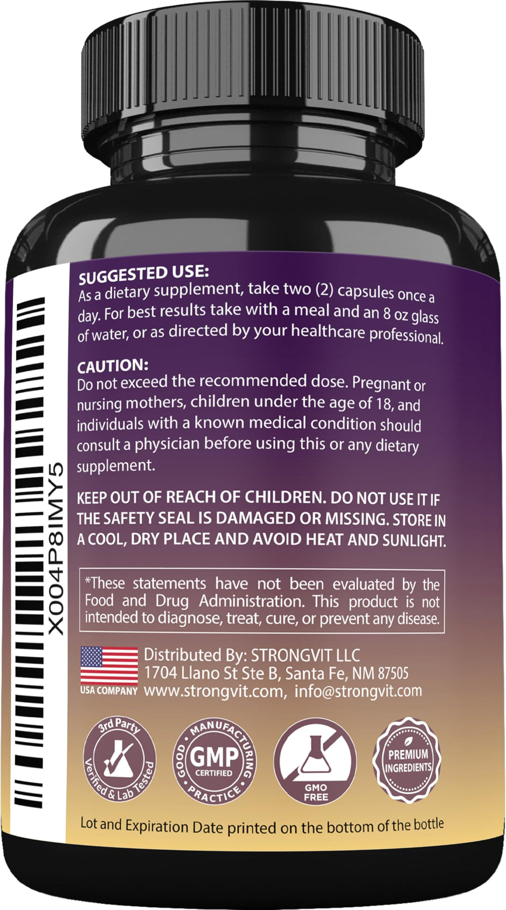 Active ingredients Elderberry, Zinc, Vitamin D3 on bottle