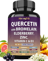 StrongVit Quercetin with Bromelain bottle on display