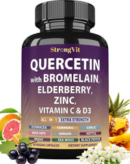 StrongVit Quercetin with Bromelain bottle on display