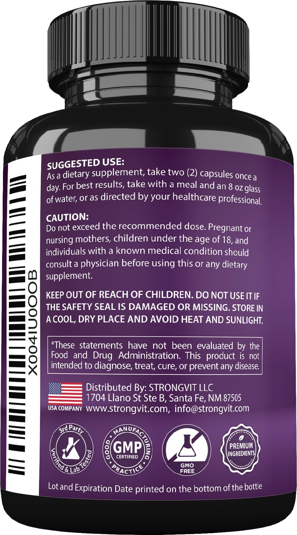 StrongVit money-back guarantee badge and branding