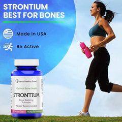Close-up of veggie capsule form of strontium bone health supplement